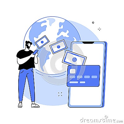 Money transfer abstract concept vector illustration. Vector Illustration