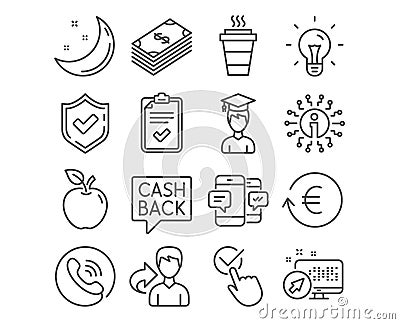 Money transfer, Checklist and Dollar icons. Smartphone sms, Exchange currency and Takeaway signs. Vector Vector Illustration