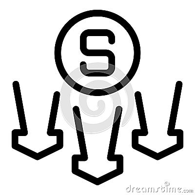 Money transfering to multiple accounts using online banking system Vector Illustration