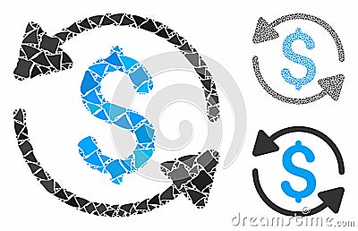 Money turnover Composition Icon of Bumpy Pieces Vector Illustration