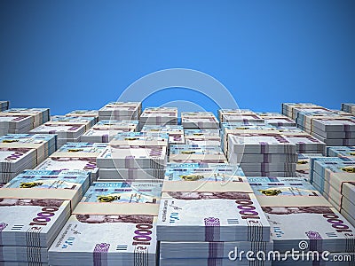 Money of Ukraine. Several Ukrainian hryvnia banknotes. UAH. Hryvnia 500 Stock Photo