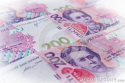 Money of Ukraine. Ukrainian currency. UAH. Hryvnia Stock Photo