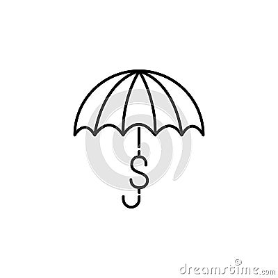 Money umbrella icon.Element of popular finance icon. Premium quality graphic design. Signs, symbols collection icon for websites, Stock Photo