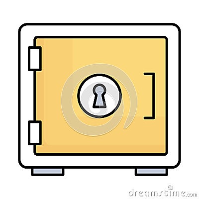 Money vault fill inside vector icon which can easily modify or edit Vector Illustration