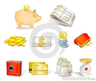 Money vector icons Vector Illustration