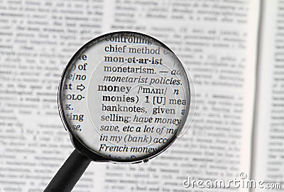 Money word in dictionary Stock Photo