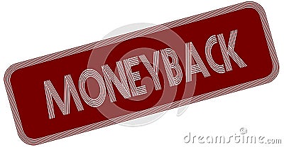 MONEYBACK on red label. Stock Photo