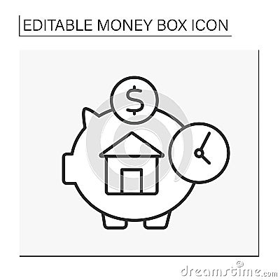 Moneybox line icon Vector Illustration