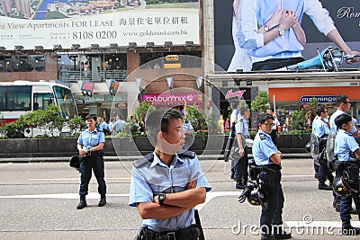 Vehicle, pedestrian, official, street, police, officer, transit, profession, crowd, recreation, security, car, public, event Editorial Stock Photo