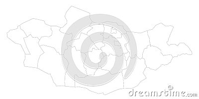 Mongolia political map of administrative divisions Vector Illustration