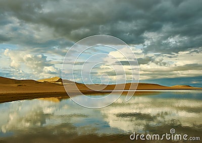 Mongolia. Sands Mongol Els, sandy dune desert Stock Photo