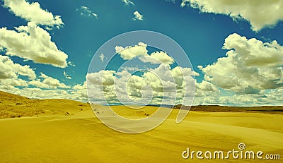 Mongolia. Sands Mongol Els, sandy dune desert Stock Photo