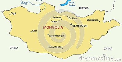 Mongolia - vector map of country Vector Illustration