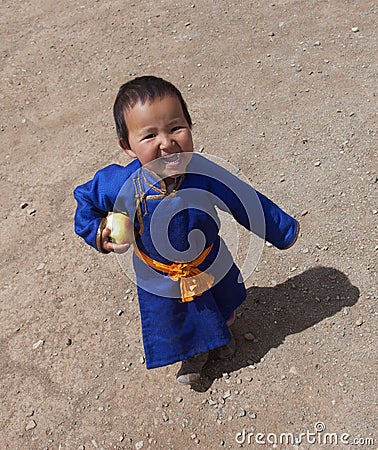 Mongolian boy Editorial Stock Photo