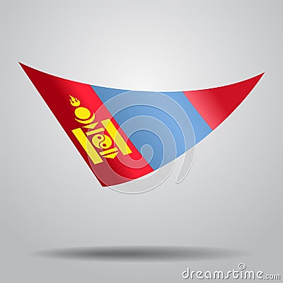 Mongolian flag background. Vector illustration. Vector Illustration