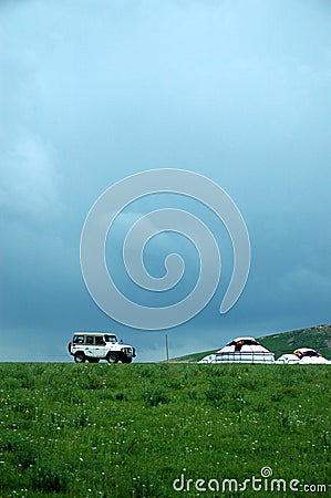 Mongolian home Stock Photo
