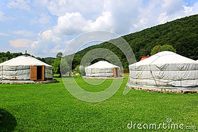 Mongolian home - yurts Stock Photo