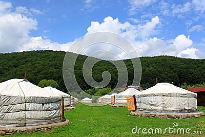 Mongolian home - yurts Stock Photo