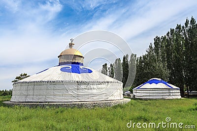 Mongolian yurts Stock Photo