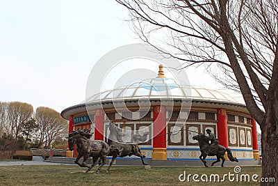 Mongolian Yurts Editorial Stock Photo