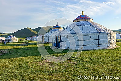 Mongolian yurts Stock Photo