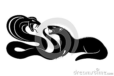 Mongoose and cobra. Vector Illustration