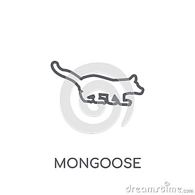 Mongoose linear icon. Modern outline Mongoose logo concept on wh Vector Illustration