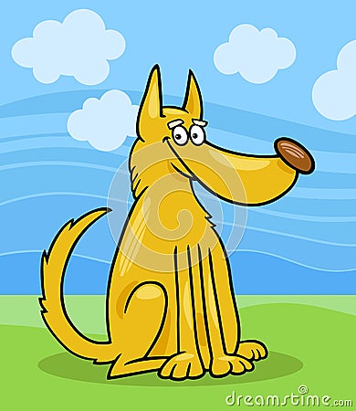 Mongrel dog cartoon illustration Vector Illustration