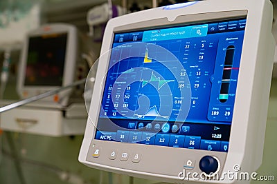 Monitor apparatus artificial lung ventilation Stock Photo