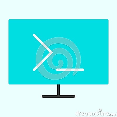 Monitor Command Icon. Vector Simple Minimal 96x96 Pictogram Vector Illustration