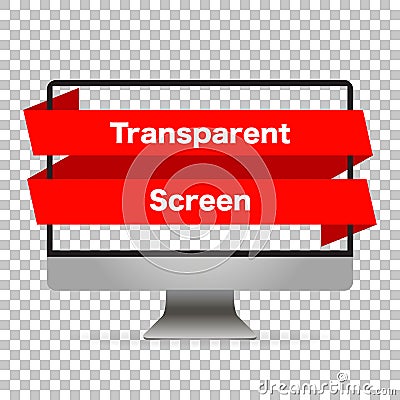 Monitor computer mockup isolated. Screen monitor transparent empy isolated background. Realistic device. Vector Vector Illustration