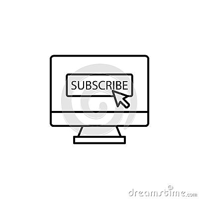 monitor cursor subscribe icon. Element of online and web for mobile concept and web apps icon. Thin line icon for website design a Stock Photo