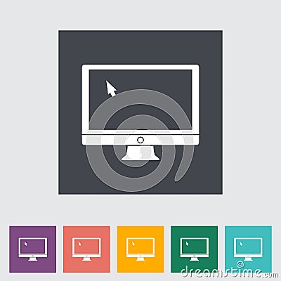 Monitor flat icon. Vector Illustration