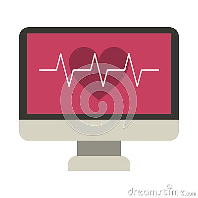 Monitor heartbeat cardiology rhythm Vector Illustration