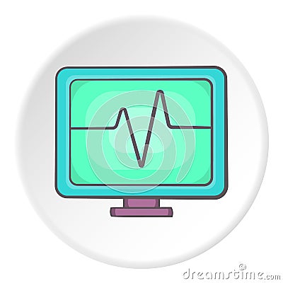 Monitor heartbeat icon, cartoon style Vector Illustration