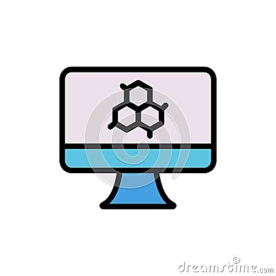 Monitor, molecule icon. Simple color with outline vector elements of stinks icons for ui and ux, website or mobile application Stock Photo