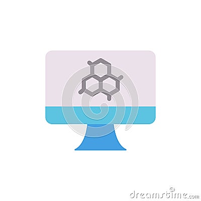 Monitor, molecule icon. Simple line, outline vector elements of stinks icons for ui and ux, website or mobile application Stock Photo