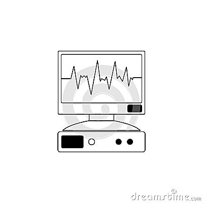 Monitor with palpitation icon. Medecine Element for mobile concept and web apps. Thin line icon for website design and developmen Stock Photo