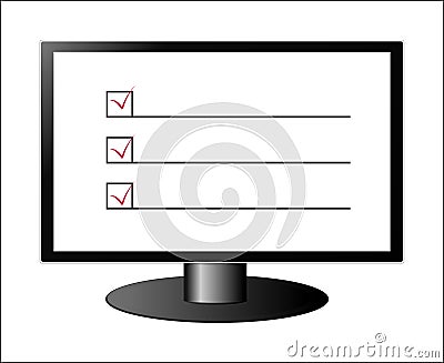 Monitor screen with check-list Vector Illustration
