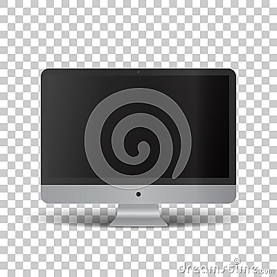 Monitor on transparent background. Vector Illustration