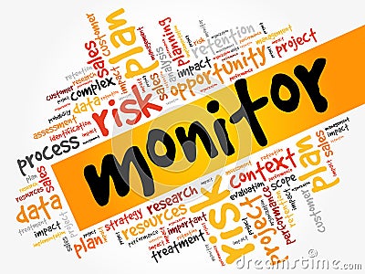 MONITOR word cloud Stock Photo