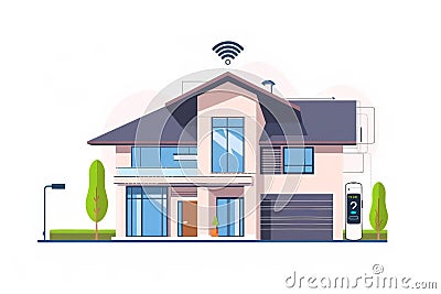 Monitoring hazards through programmable CCTV and encryption security, the system integrates sensors at entry points for heightened Cartoon Illustration