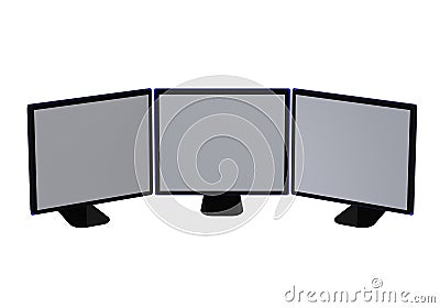 Monitors isolated on white background. Computers display isolated on white background. Blank monitor. LCD monitor. Computer monit Stock Photo