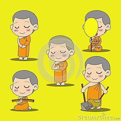 Monk cartoon Vector Illustration