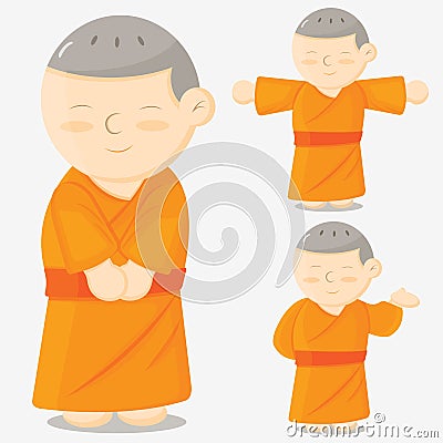 Monk cartoon Vector Illustration