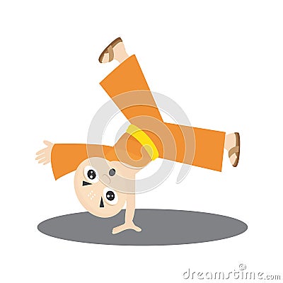 monk doing cartwheel. Vector illustration decorative design Vector Illustration