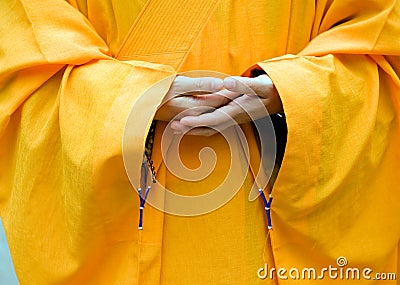 Monk hands Stock Photo