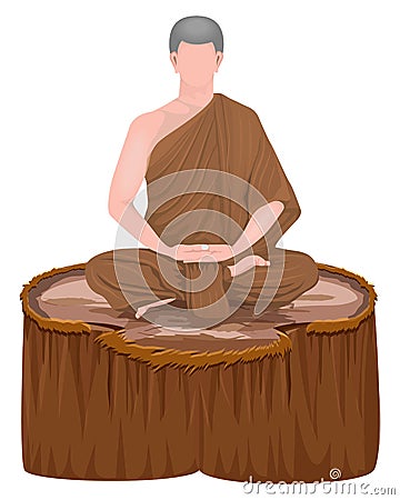 Monk meditation vector design Vector Illustration