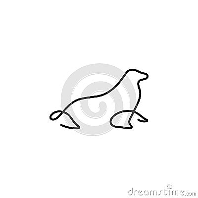 Monk seal one line icon. Element of animal icon. Thin line icon for website design and development, app development. Premium icon Stock Photo