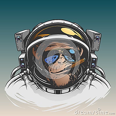 Monkey astronaut illustration Cartoon Illustration